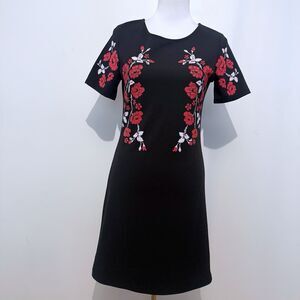 Dex goth grunge y2k romantic Whimsigoth rose embroidered shift dress Size Small